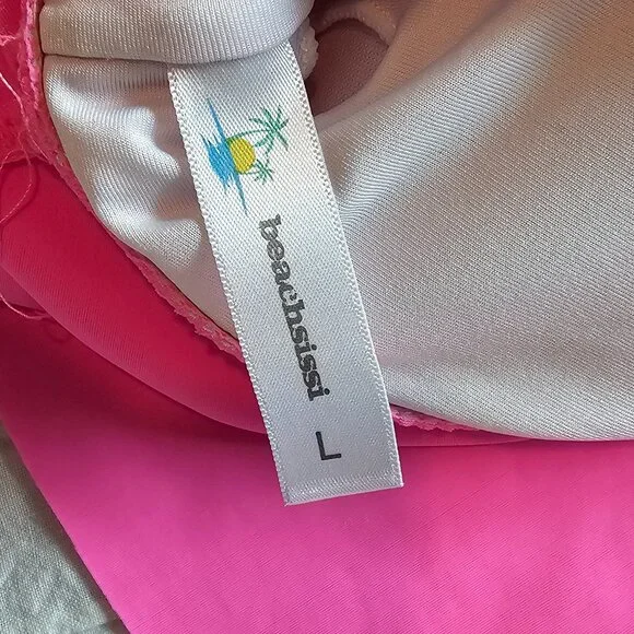 Beachsissi L Tankini Swimsuit Top Hot Pink - Picture 5 of 5
